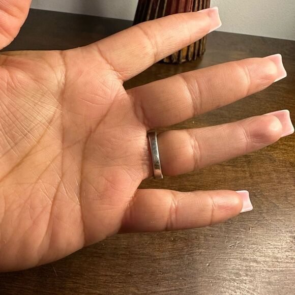 QVC Affinity Sterling Silver Onyx Diamond Athens Greek Key Ring Size 7 - Picture 4 of 6